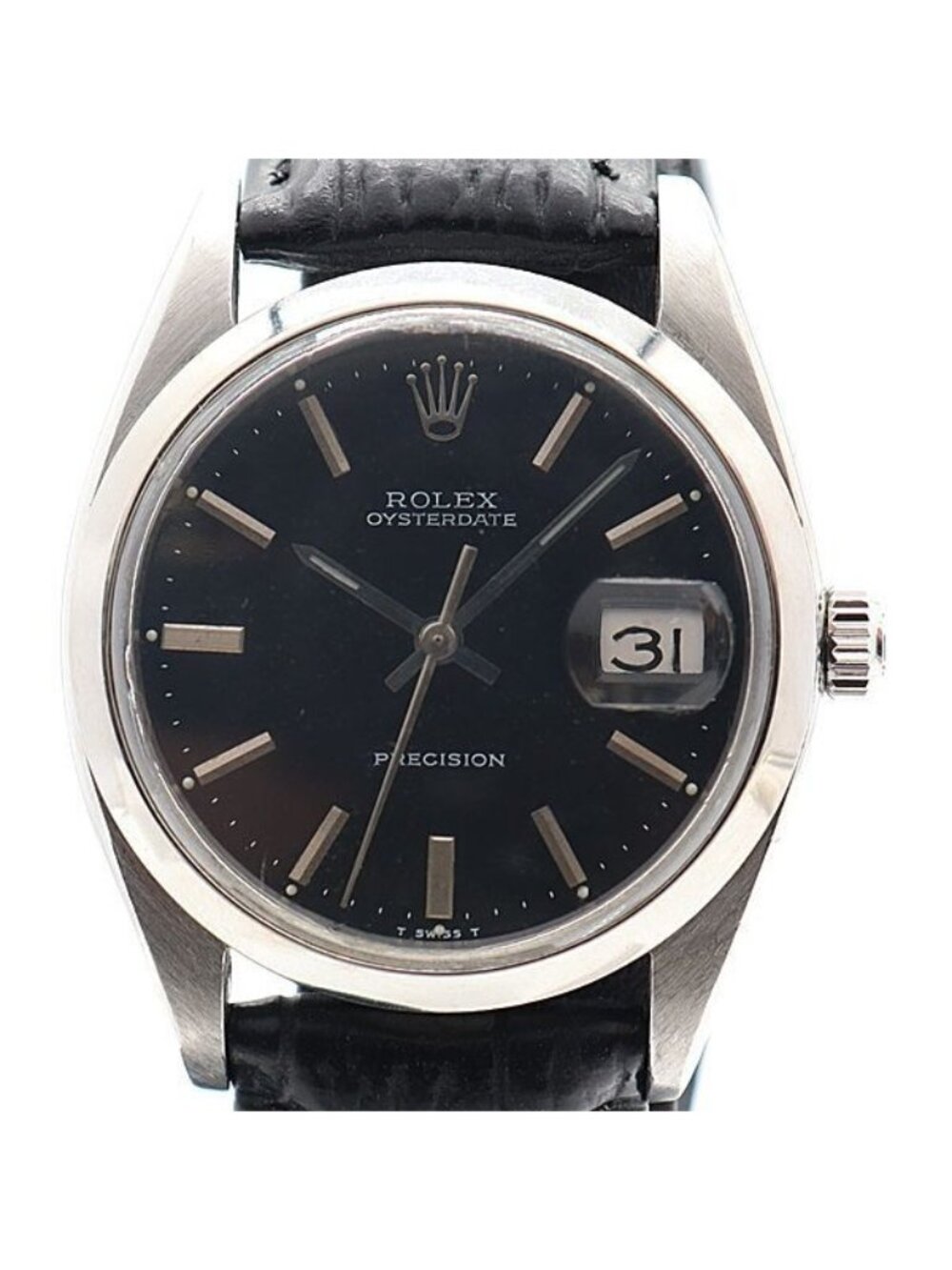 Rolex Oyster Date Manual Wind Black Dial Watch